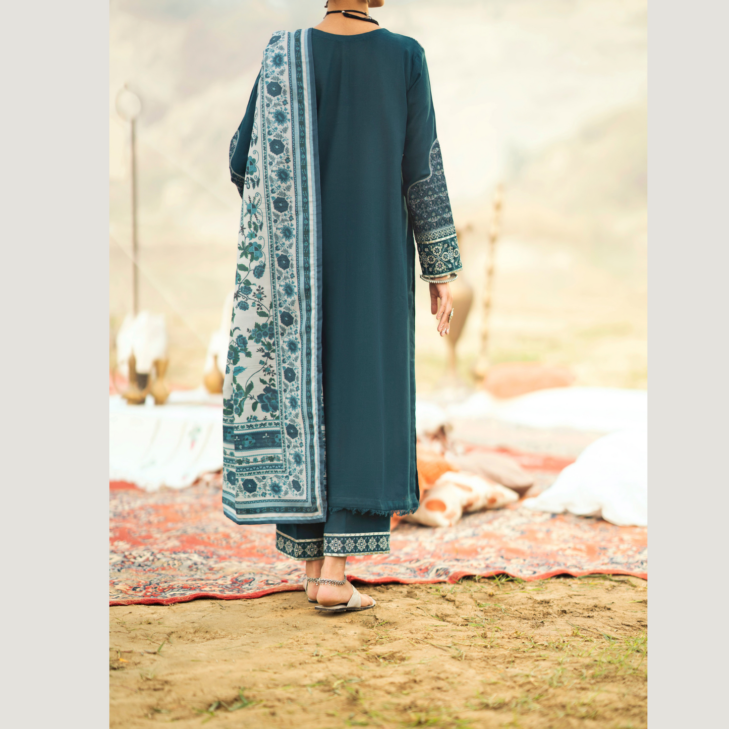3 Pc Embroidered Khaddar Ready to Wear Collection by Casuallite | UMCAE0801