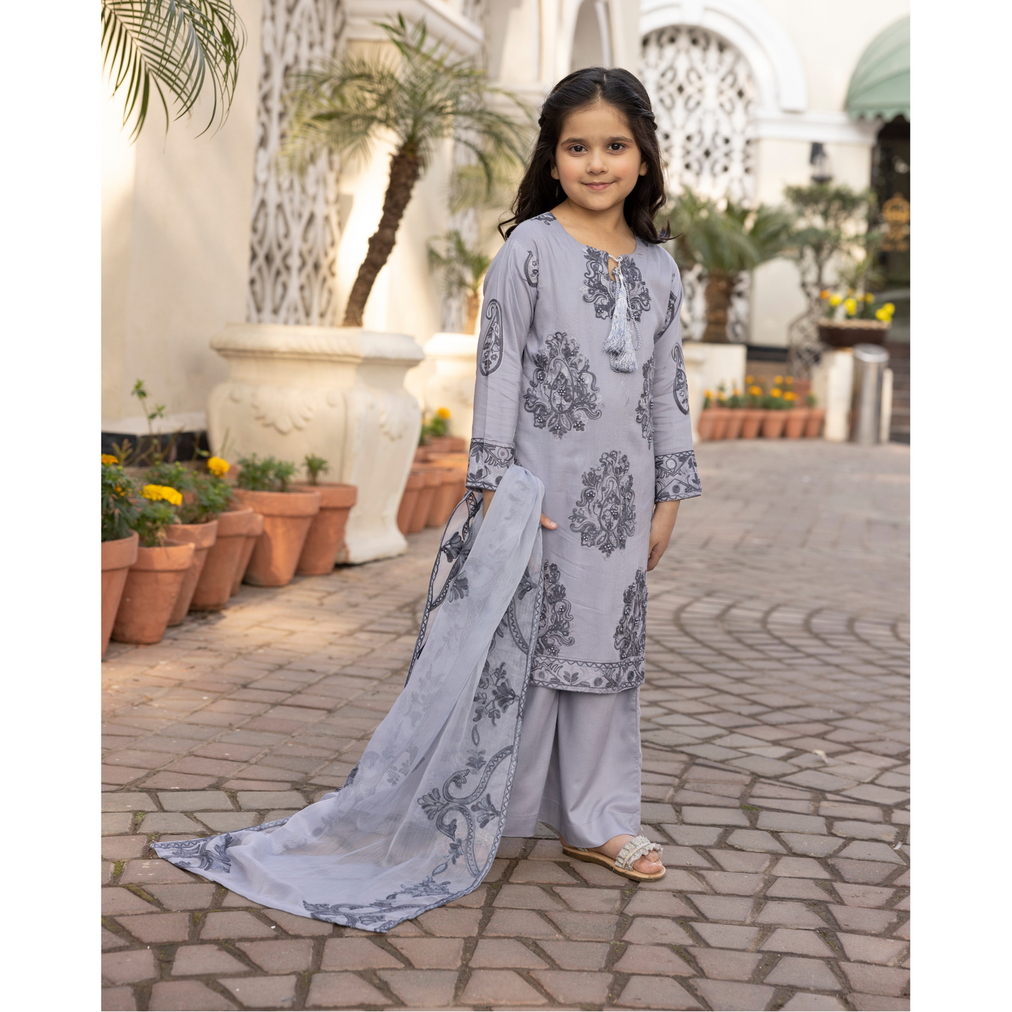 UMS-15 3 Pc Mother & Daughter Luxury Linen Eid Collection by Simrans