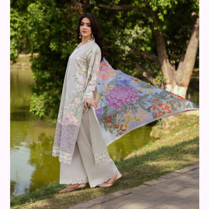 KC-1573 "Sunheri" Embroidered Festive Cambric Cotton Collection by Karma Collection