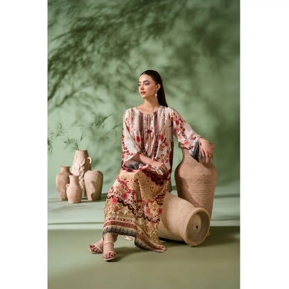 UAL-05 Printed Silk Kaftan Style Co-Ord Set Loose fit Casual Wear | Ethnic wear | ALLY'S
