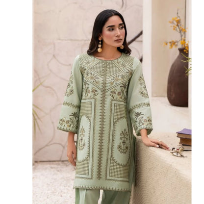 UA-273 Embroidered Cambric Cotton Co-Ord Set | Raniya.h