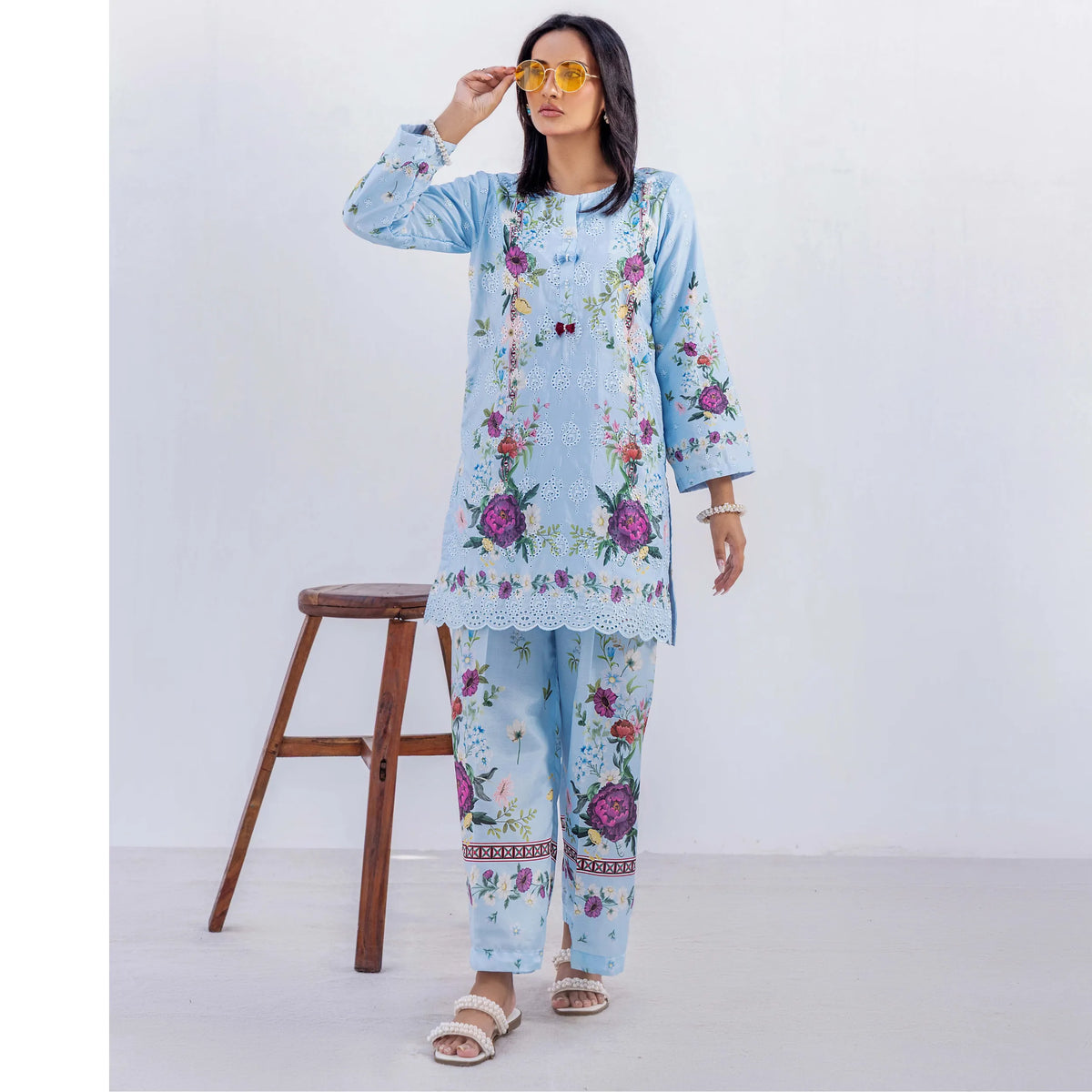 UAL-01 Chikankari Lawn Co-Ord Set | Adan's Libas