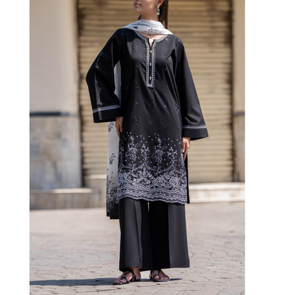 UCA-22 3 pc Summer Cotton Lawn Monochrome Collection | Ready to Wear | Casuallite