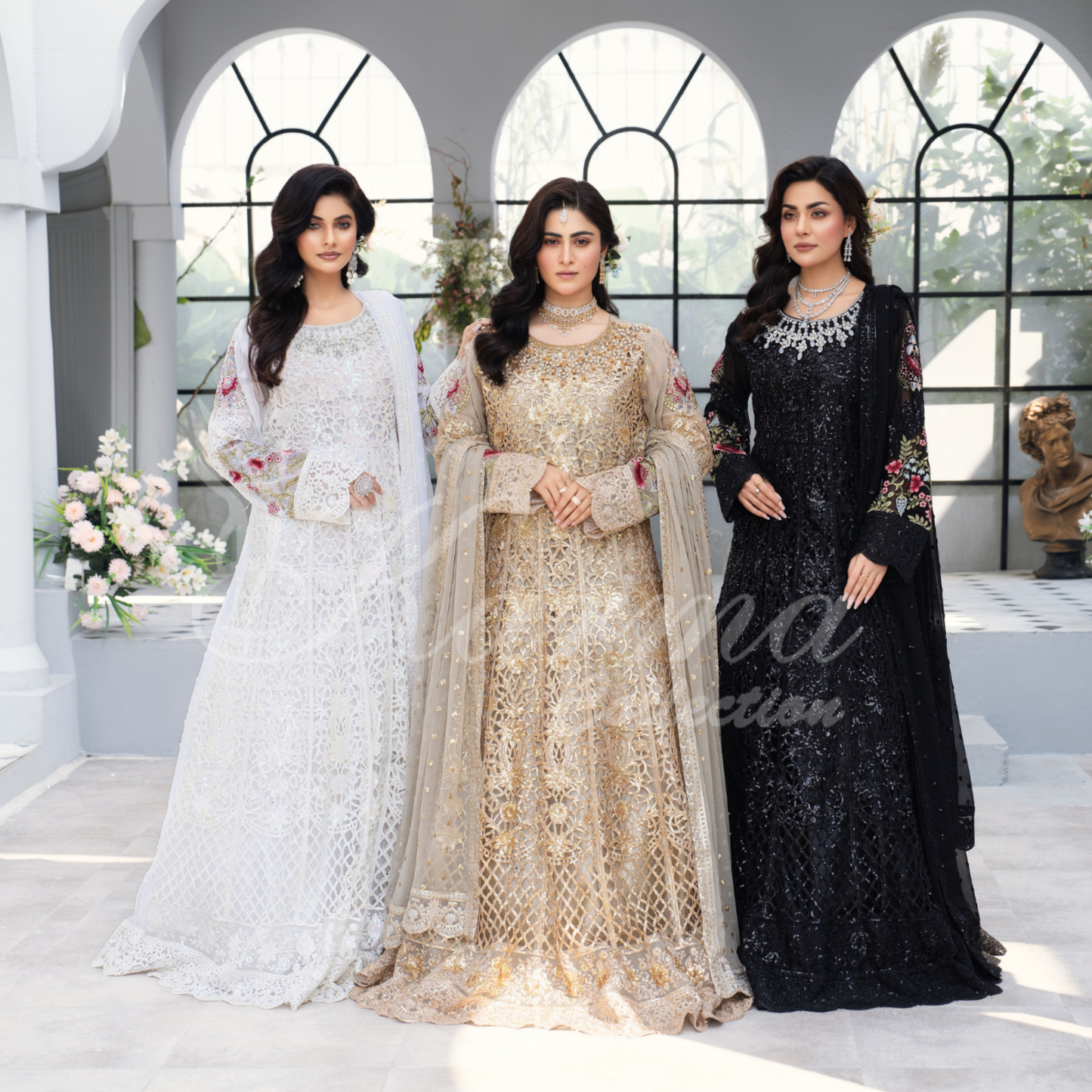 Luxury Embroidered Chiffon long Maxi with chiffon duppata  | Wedding Collection | karma Collection | UMKC01101