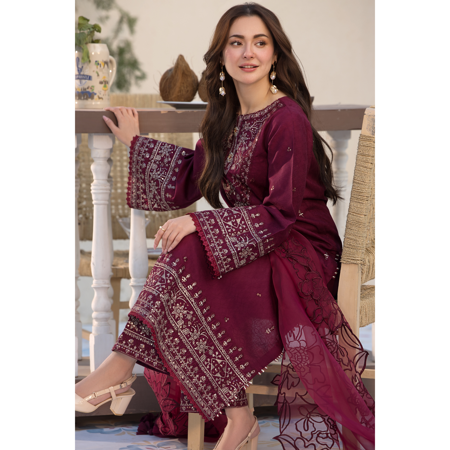 UAL-02 3 Pc Cotton Jacquard Ready to Wear Collection | Simrans