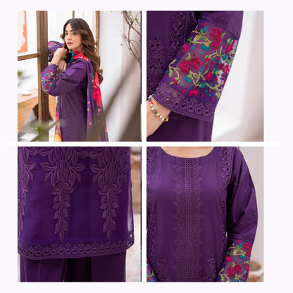 KC-1485 Embroidered Luxury Chikankari Cambric Cotton Collection | Ready to Wear | Karma Collection