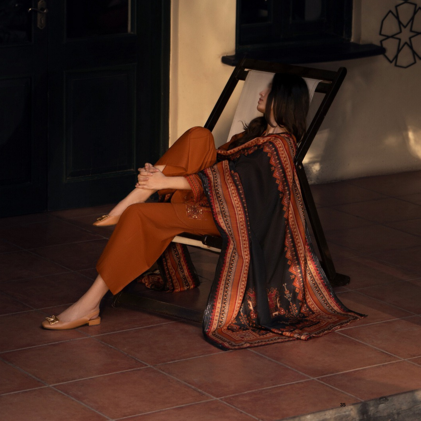 UCA-33 "Shadows" Embroidered Khaddar with Wool Shawl Winter Collection by Casuallite