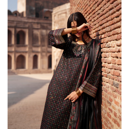 UCA-34 "ISHQIA" Festive Drop Embroidered Viscose Collection by Casuallite