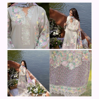 KC-1573 "Sunheri" Embroidered Festive Cambric Cotton Collection by Karma Collection