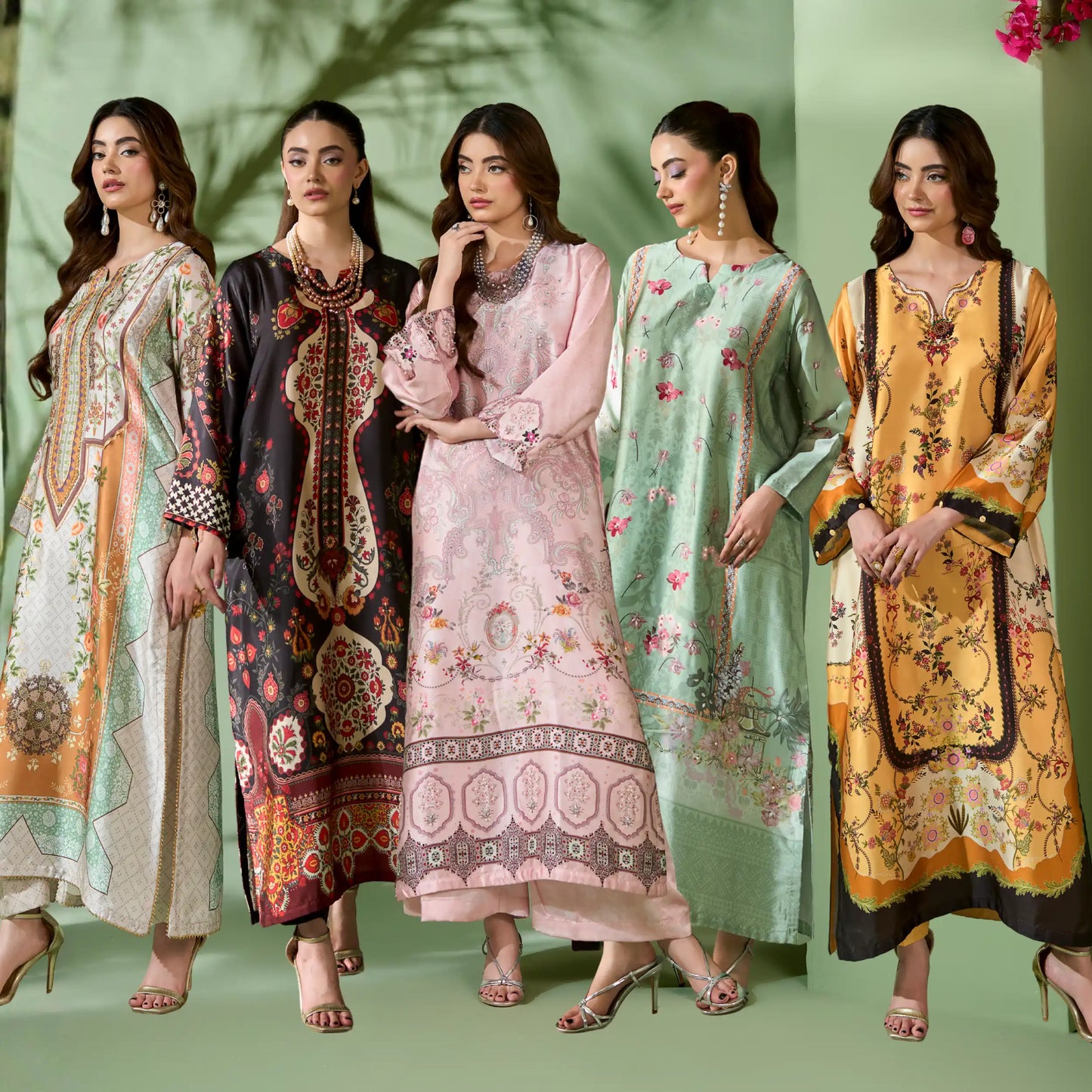 UAL-07 Printed Silk Kaftan Style Co-Ord Set Loose fit Casual Wear | Ethnic wear | ALLY'S