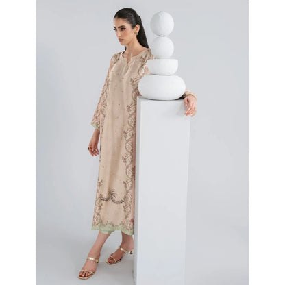 UAL-08 Printed Silk Kaftan with Trouser 2 Pc Set | Ally's