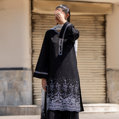 UCA-22 3 pc Summer Cotton Lawn Monochrome Collection | Ready to Wear | Casuallite