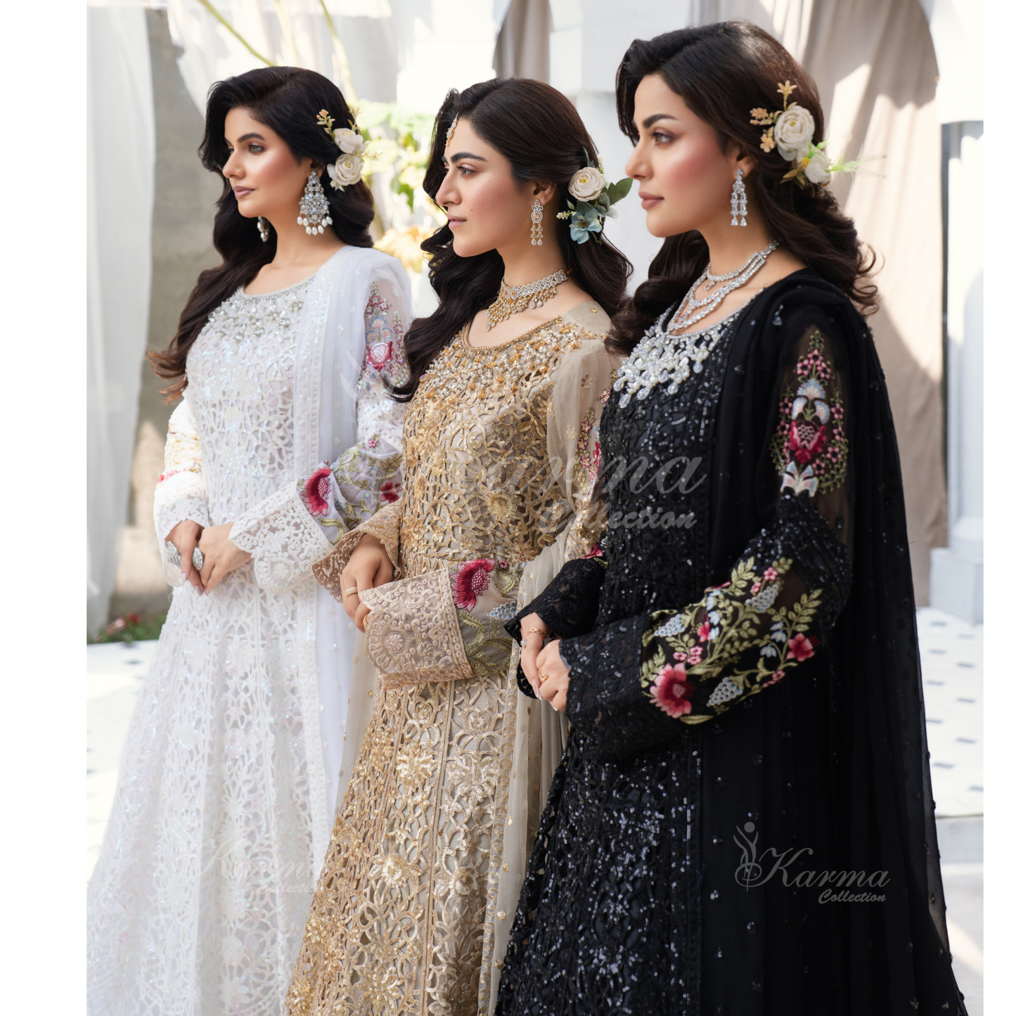 Luxury Embroidered Chiffon long Maxi with chiffon duppata  | Wedding Collection | karma Collection | UMKC01101