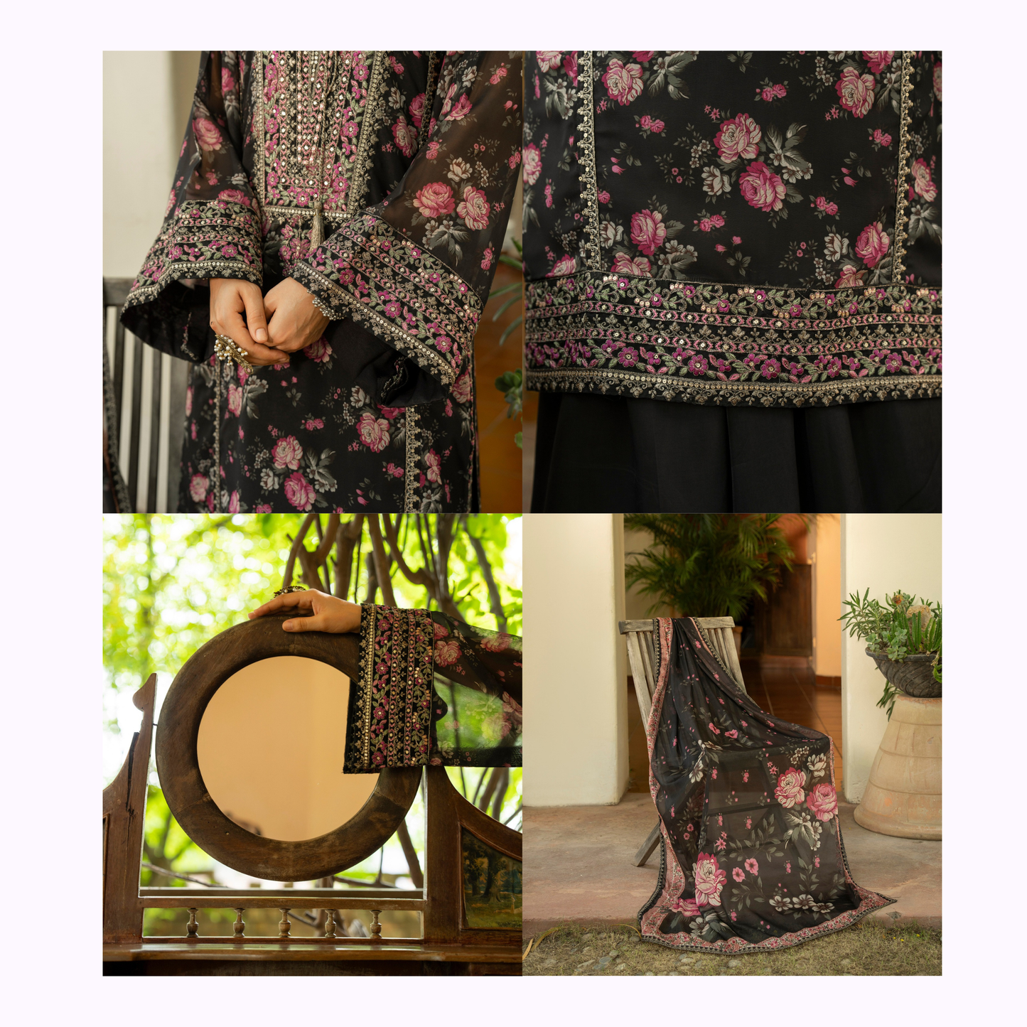"Khumaar" Embroidered Georgette Collection by karma Collection Asian Wear Pakistani Dresses
