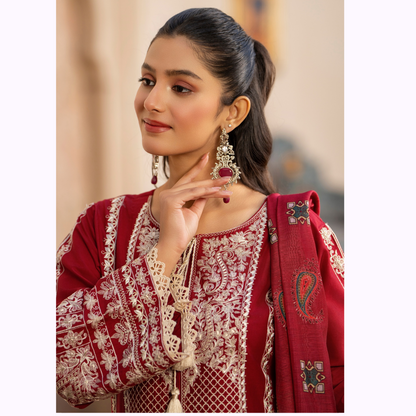 UKC-28 Embroidered Cambric Cotton Ready to Wear 3 Pc - Karma Collection