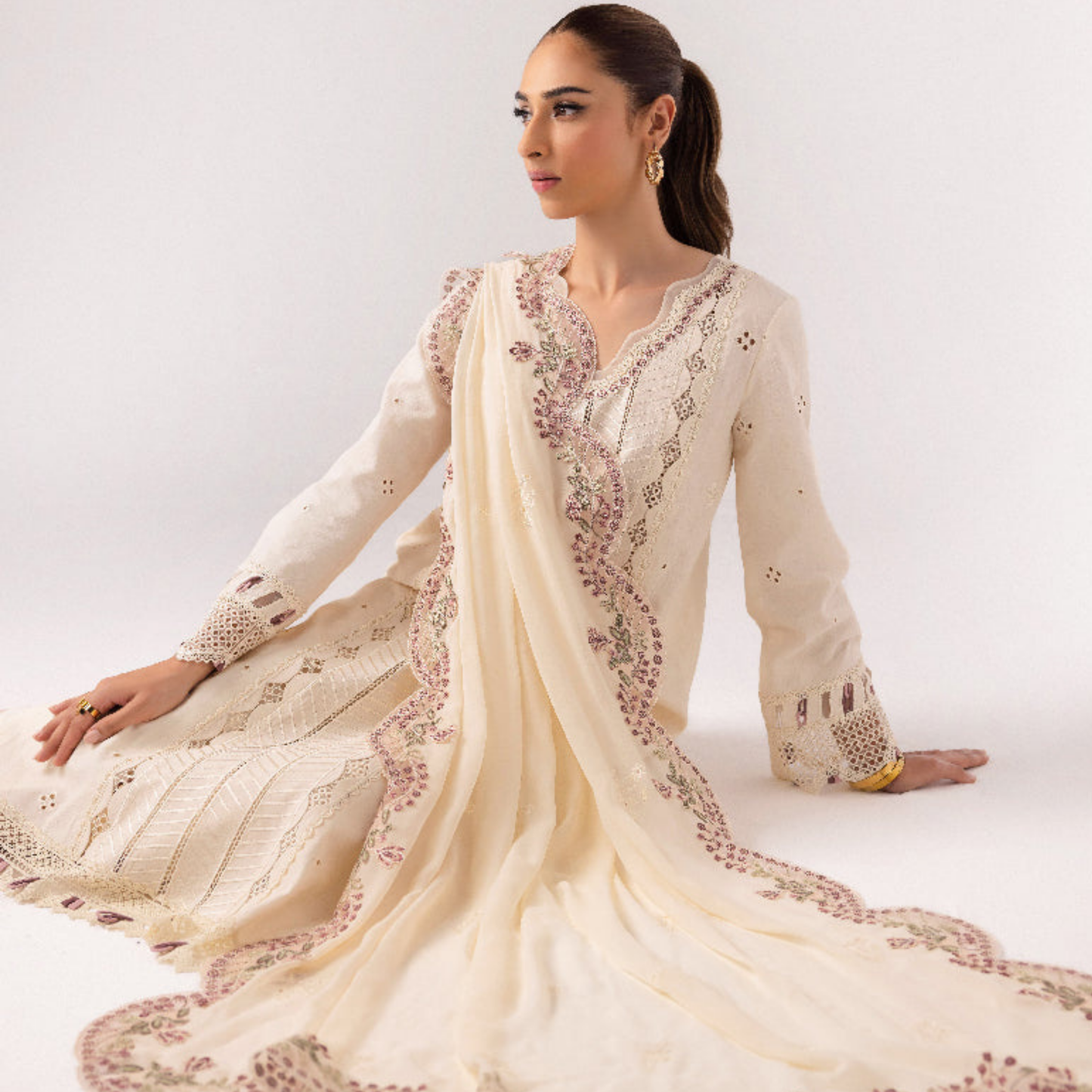 3 Pc Festive Embroidered Collection  | Ready to Wear | Qalamkar