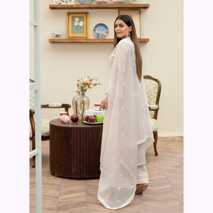 KC-1457 Embroidered Chikenkari Cotton Collection Ready to Wear 3 Pc - Karma Collection