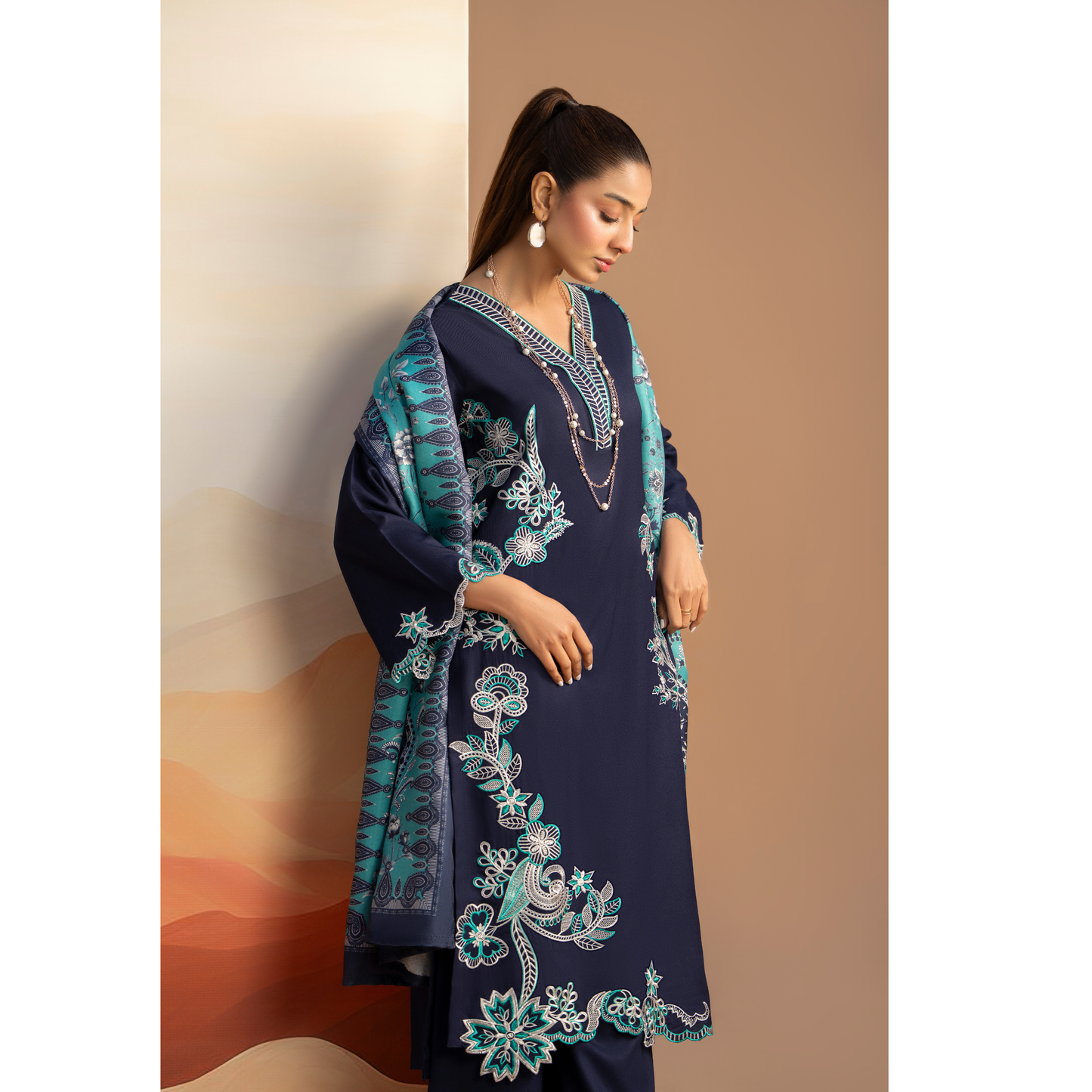 RA-25 Embroidered Dhanak Collection by Raniya.h