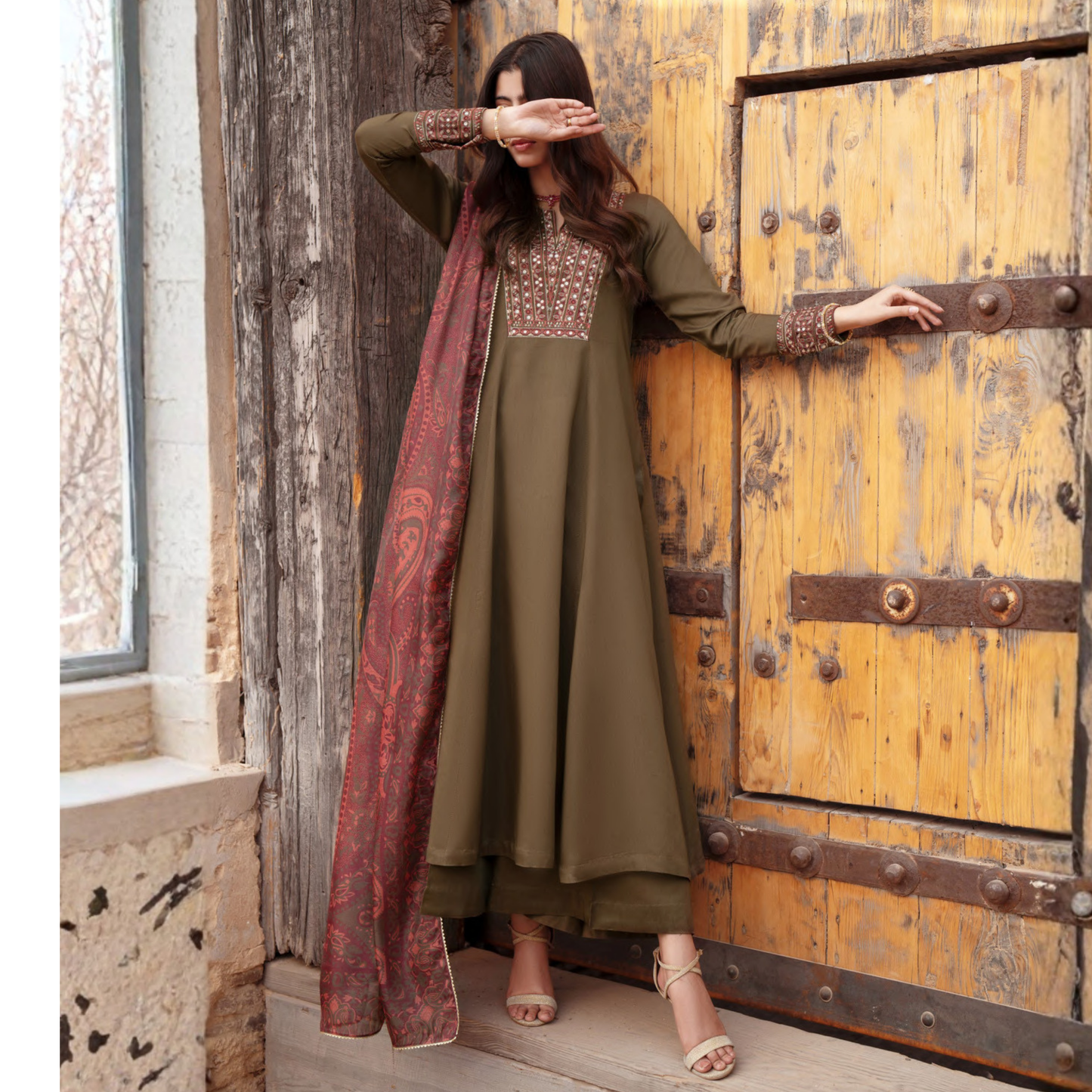 UCA-34 "ISHQIA" Festive Drop Embroidered Viscose Collection by Casuallite