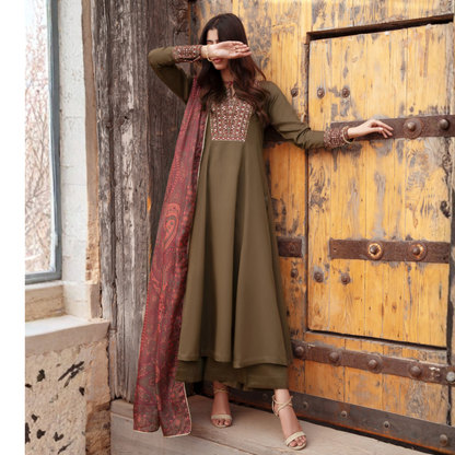 UCA-34 "ISHQIA" Festive Drop Embroidered Viscose Collection by Casuallite