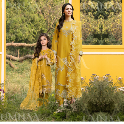 UMS-56 Janan Mother Daughter Chikenkari Jacquard Eid Edit by Simrans | Ready to Wear Asian Pakistani clothes