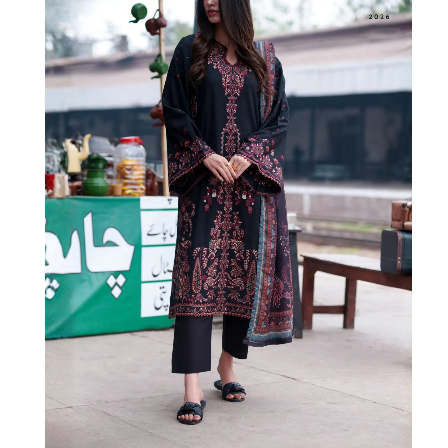 UCA-39 SafarNama Summer Embroidered Cotton Dress with Printed Silk Dupatta | Women’s Wear Pakistani Designer Outfit by Casuallite