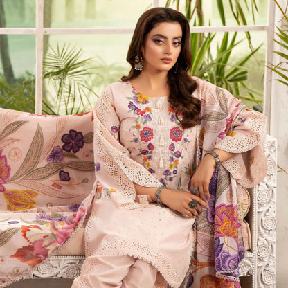 KC-1564 "Tabeer" Embroidered Festive Cambric Cotton Collection by Karma Collection