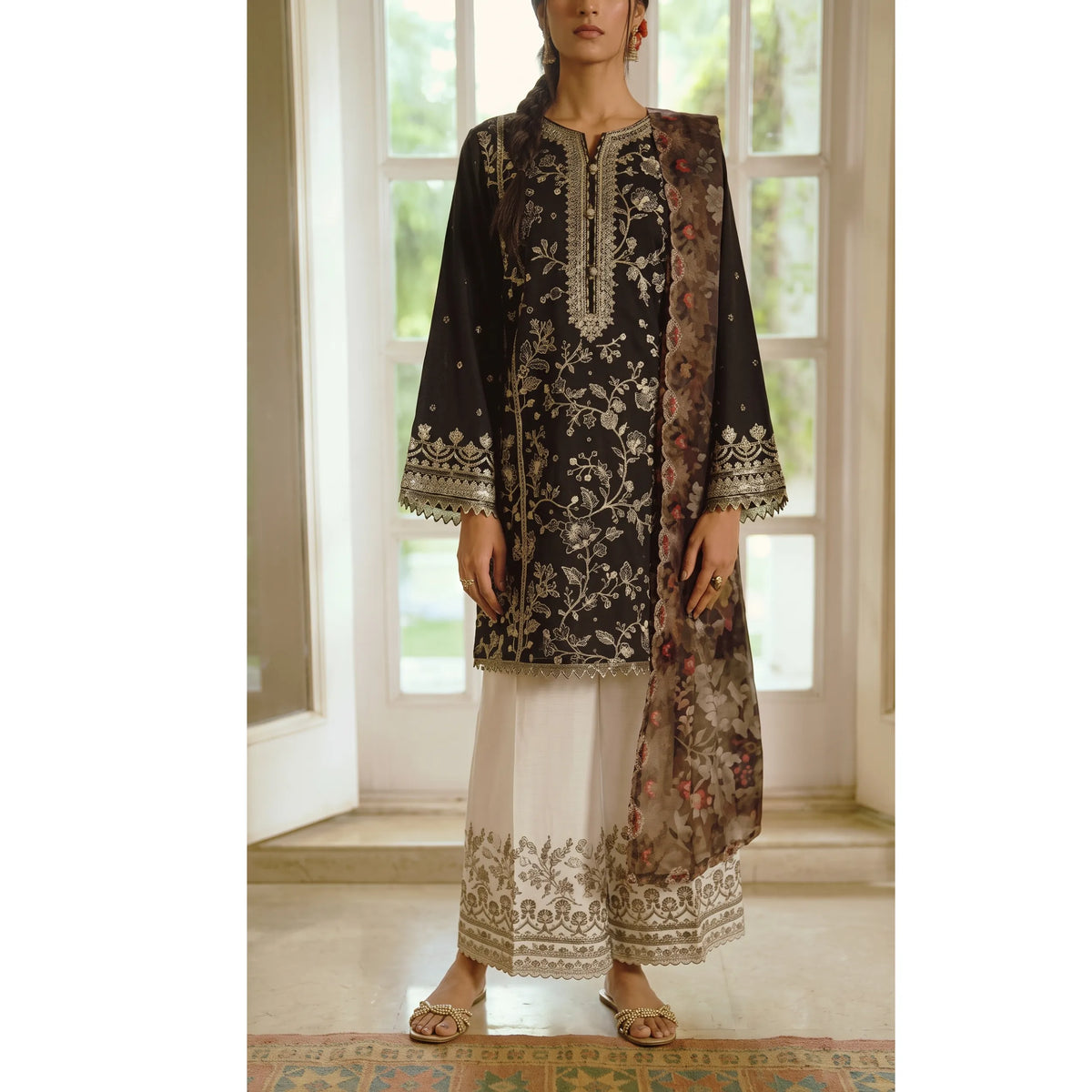 UCA-46 "Sakoon" Embroidered Cambric Cotton Pc Collection | Casuallite
