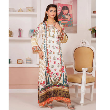 UA-312 Printed Shamooz Silk Printed Kaftan Style Co-Ord Set| Umnaa
