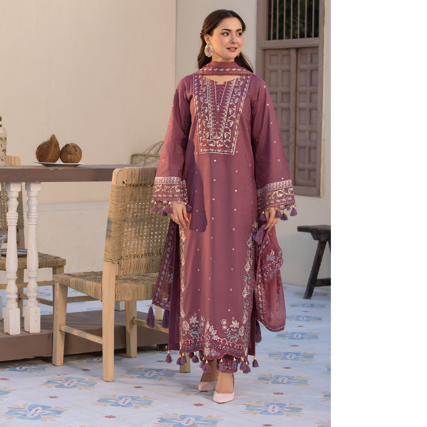 UAL-02 3 Pc Cotton Jacquard Ready to Wear Collection | Simrans