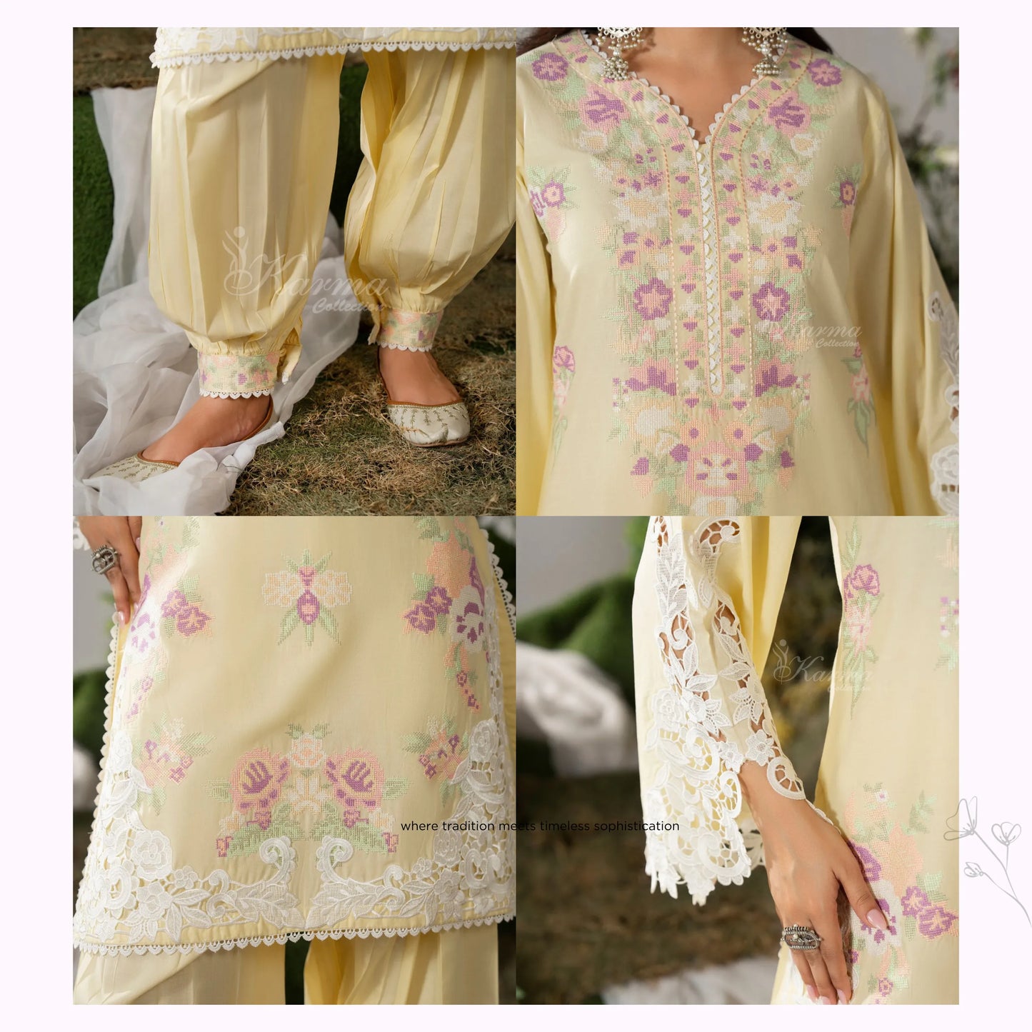 KC-1586 "AYRA" Embroidered Cambric Cotton Collection by Karma Collection