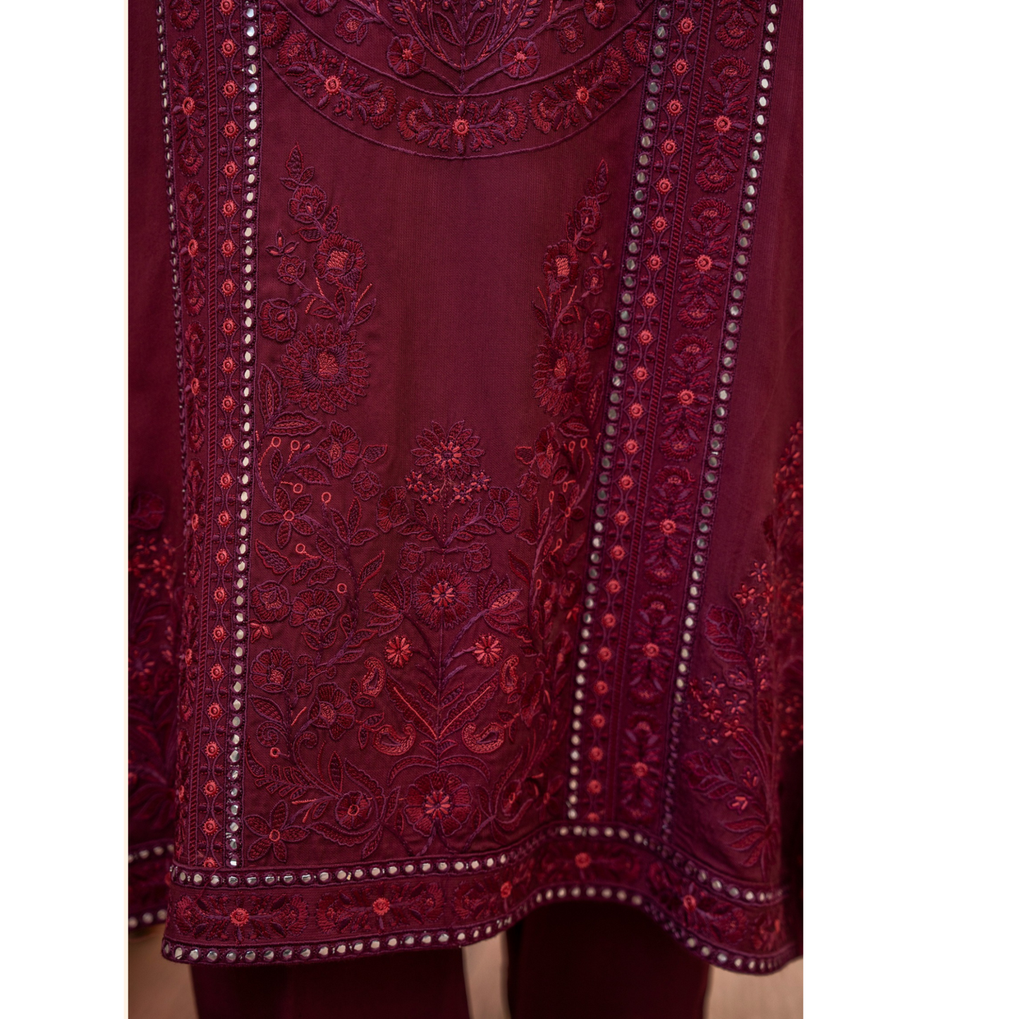 (MAROON) 3Pc Ready to Wear Embroidered Printed Collection | Karma Collection | UMKC0805