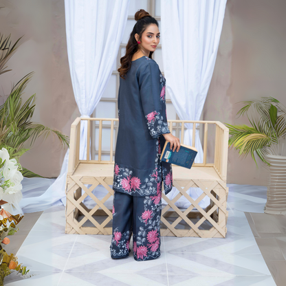 2 Printed Pakistani Co-Ords Set with Bag | Ready to Wear | Raniya.h | UMRAH0901