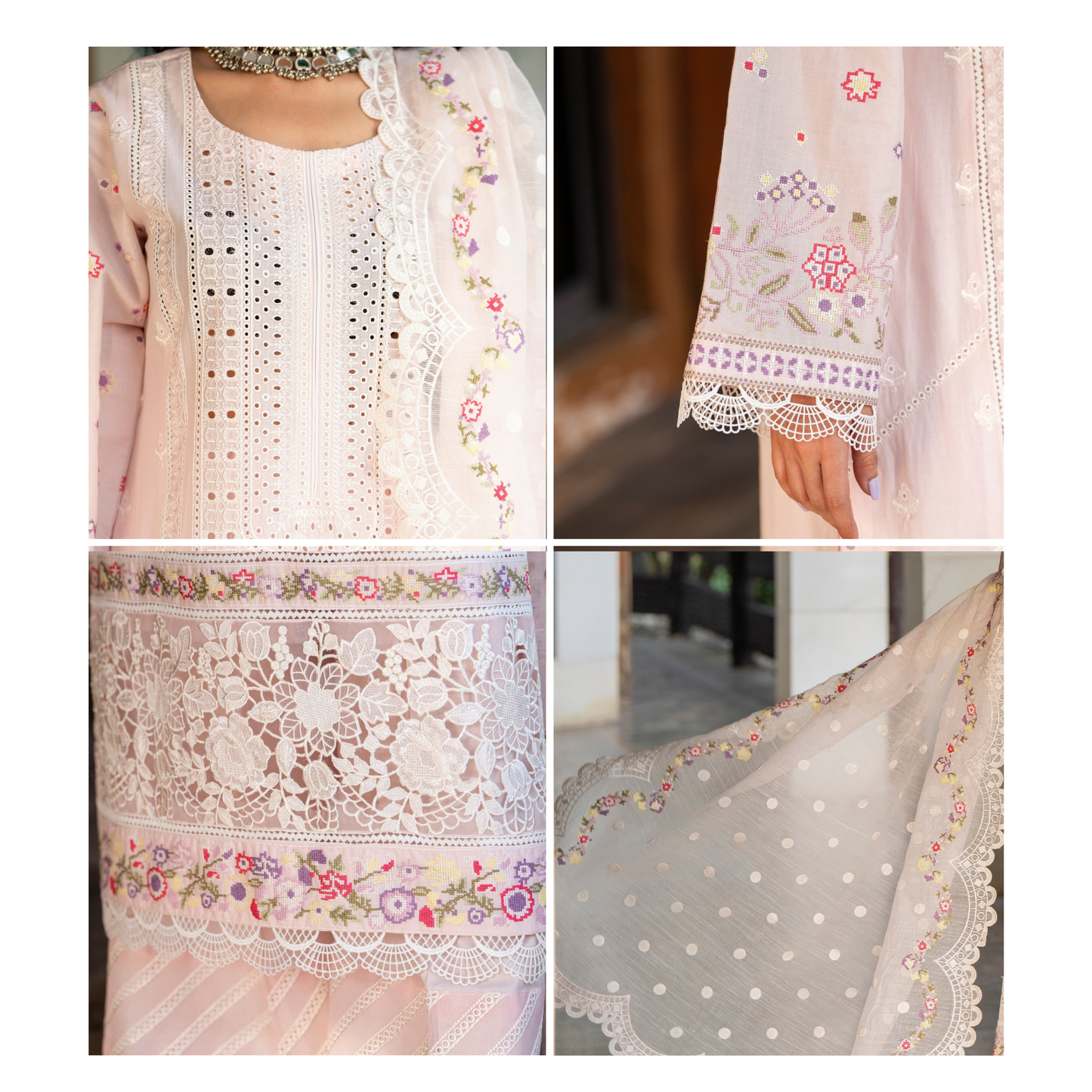 KC-1490 Chikenkari Luxury Cotton 3 Pc Collection | Ready to Wear | Karma Collection