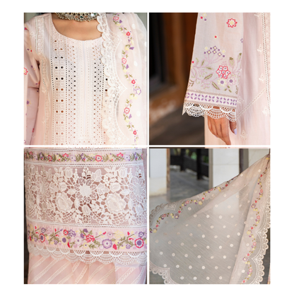 KC-1490 Chikenkari Luxury Cotton 3 Pc Collection | Ready to Wear | Karma Collection
