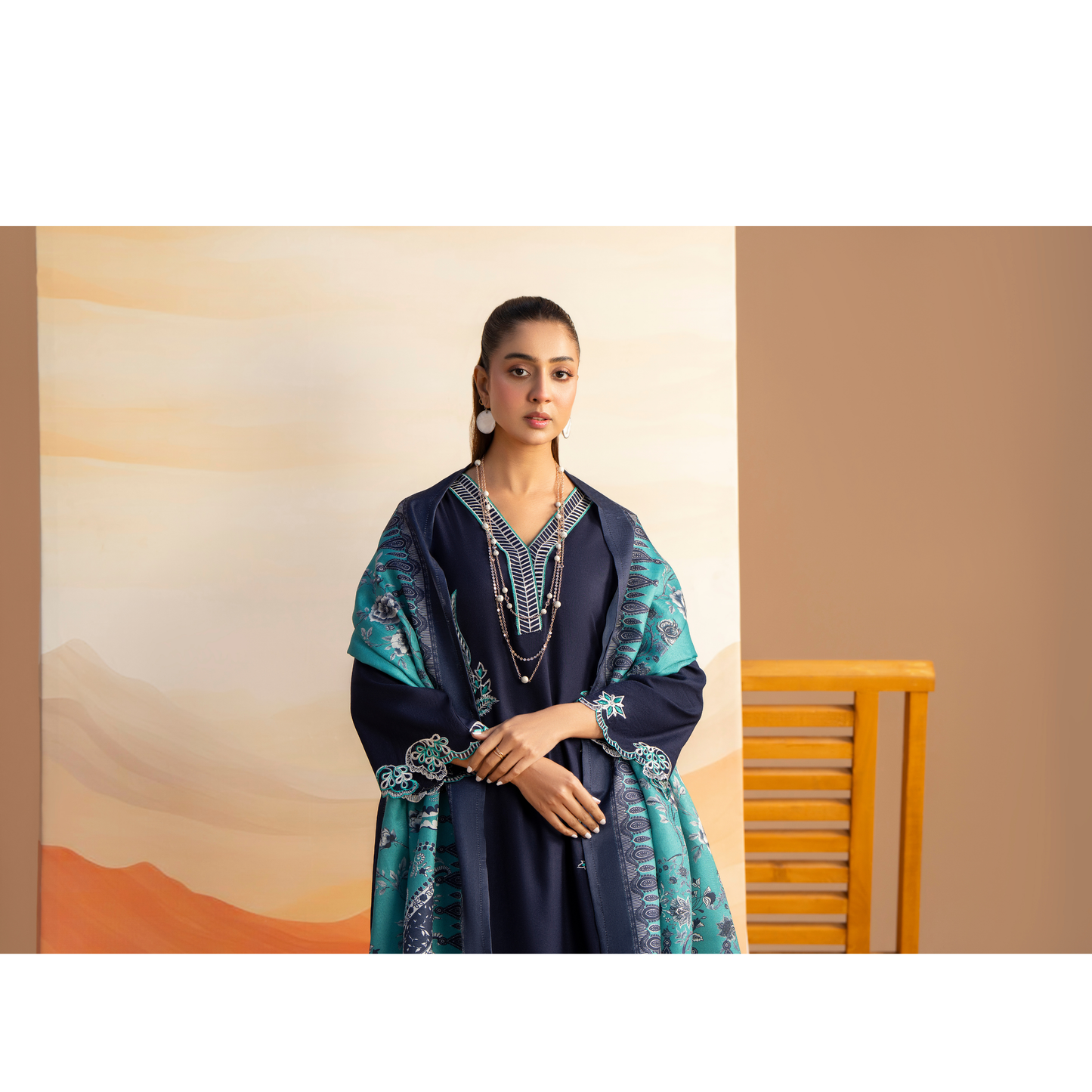 RA-25 Embroidered Dhanak Collection by Raniya.h