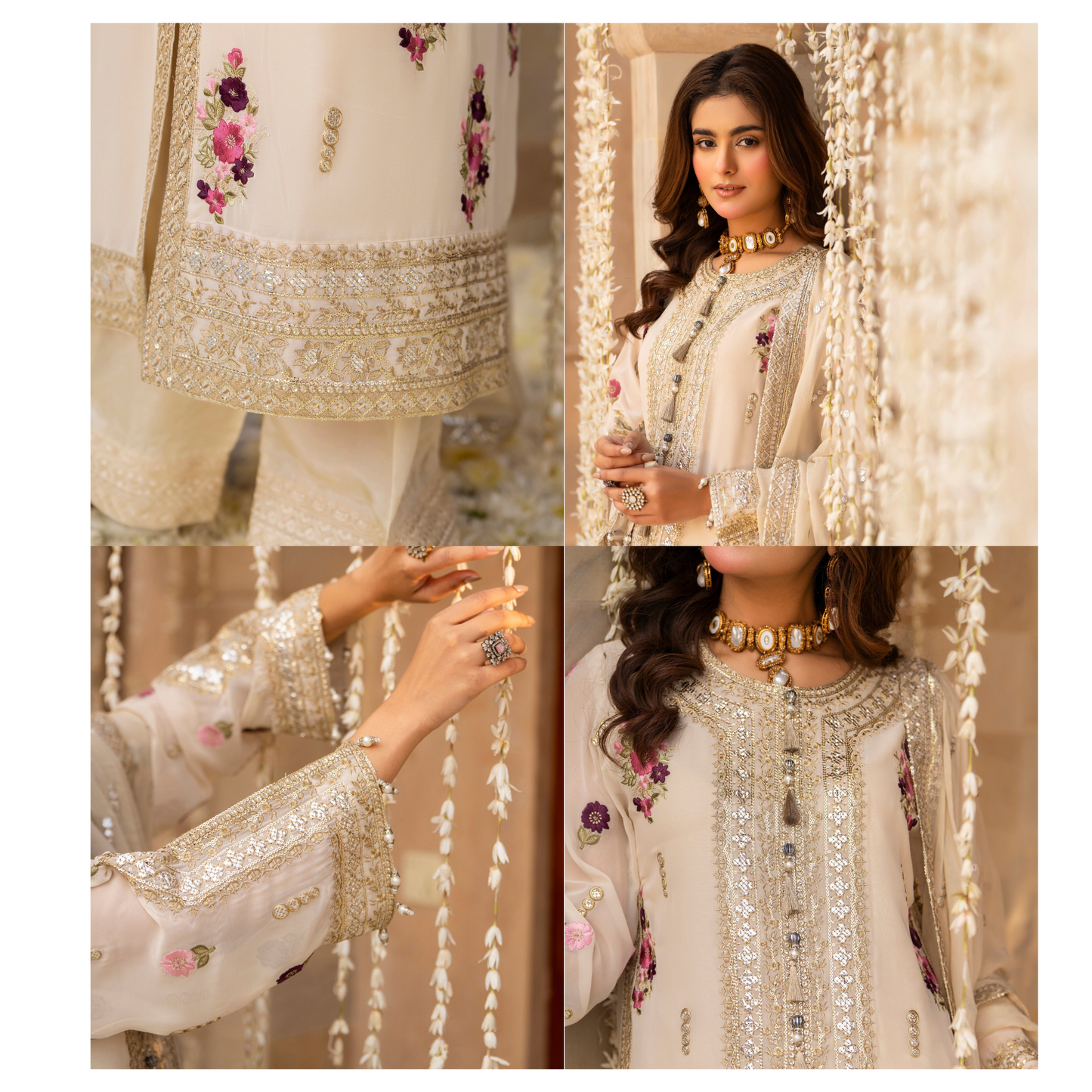 F-496 "Hayat" Embroidered Georgette Chiffon 3 Pc Collection