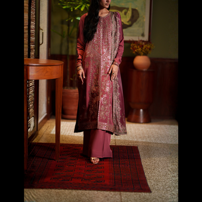 UCA-36 ELARA Festive Embroidered Viscose Dress with Printed Silk Dupatta | Women’s Festive Wear Pakistani Designer Outfit by Casuallite