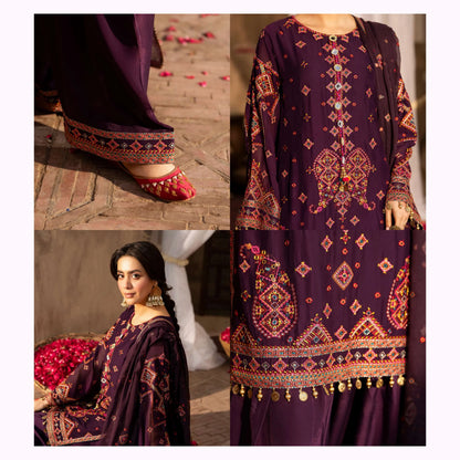 F-527 "Saj Dhaj" Embroidered Georgette Collection by Karma Collection