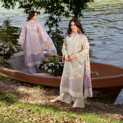 KC-1573 "Sunheri" Embroidered Festive Cambric Cotton Collection by Karma Collection