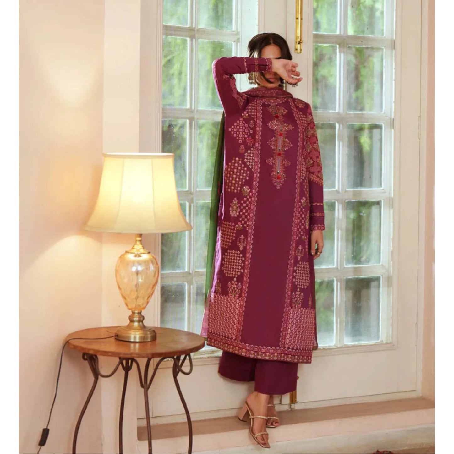 UCA-46 "Sakoon" Embroidered Cambric Cotton Pc Collection | Casuallite