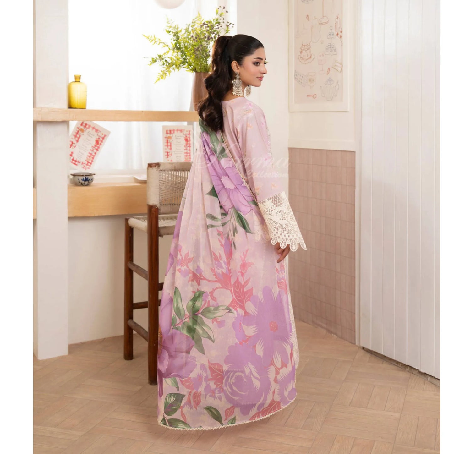 "Flora" Embroidered Lawn 3 Pc Collection | Karma Collection