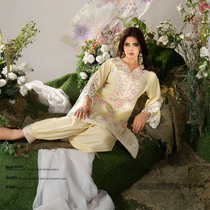 KC-1586 "AYRA" Embroidered Cambric Cotton Collection by Karma Collection