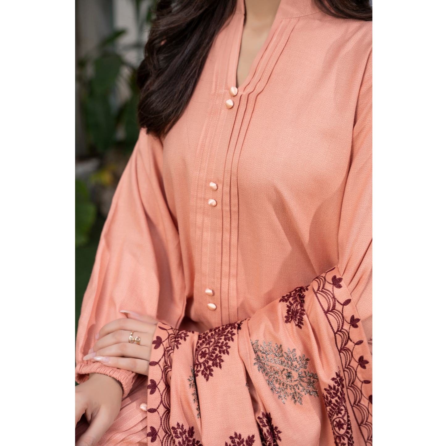 3 Pc Dhanak Dress with Embroidered Shawl | Winter Collection | Raniya.h | UMRAH0801