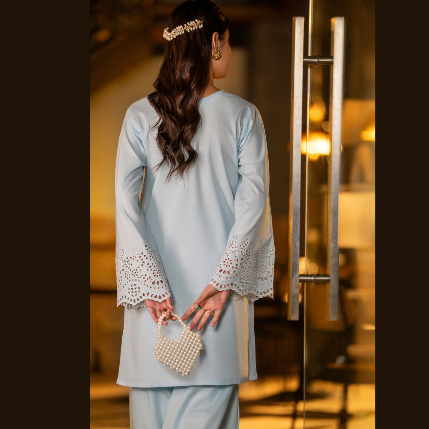 UCA-18 2 Pc Casual Cotton Farshi Shalwar Chikenkari Co-Ords Set | Ready to Wear | Casuallite