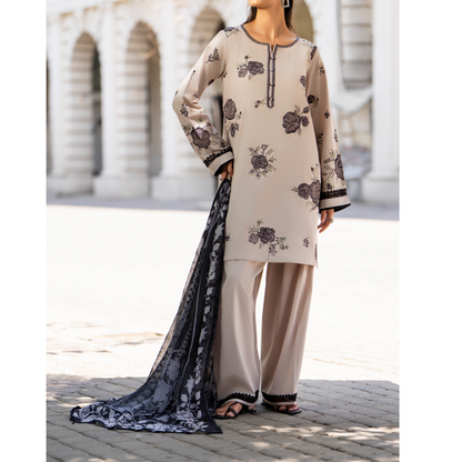 UCA-22 3 pc Summer Cotton Lawn Monochrome Collection | Ready to Wear | Casuallite