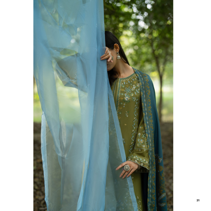 UCA-31 Embroidered Dhanak with Pashmina Shawl Winter Collection by Casuallite