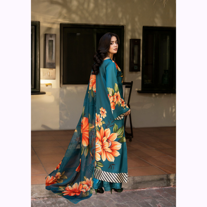 "Eliana" Embroidered Printed Shamooz Silk by Karma Collection | Asian Clothes | Eid