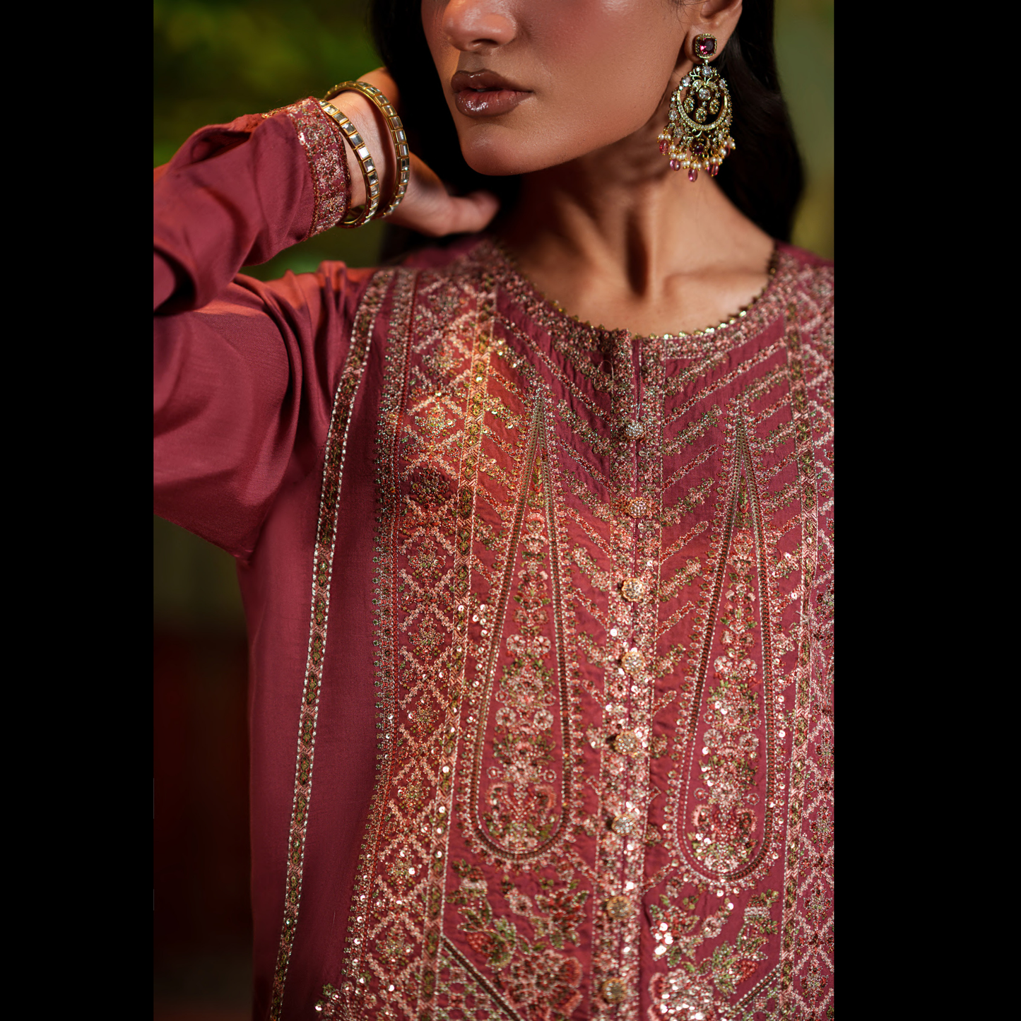 UCA-36 ELARA Festive Embroidered Viscose Dress with Printed Silk Dupatta | Women’s Festive Wear Pakistani Designer Outfit by Casuallite