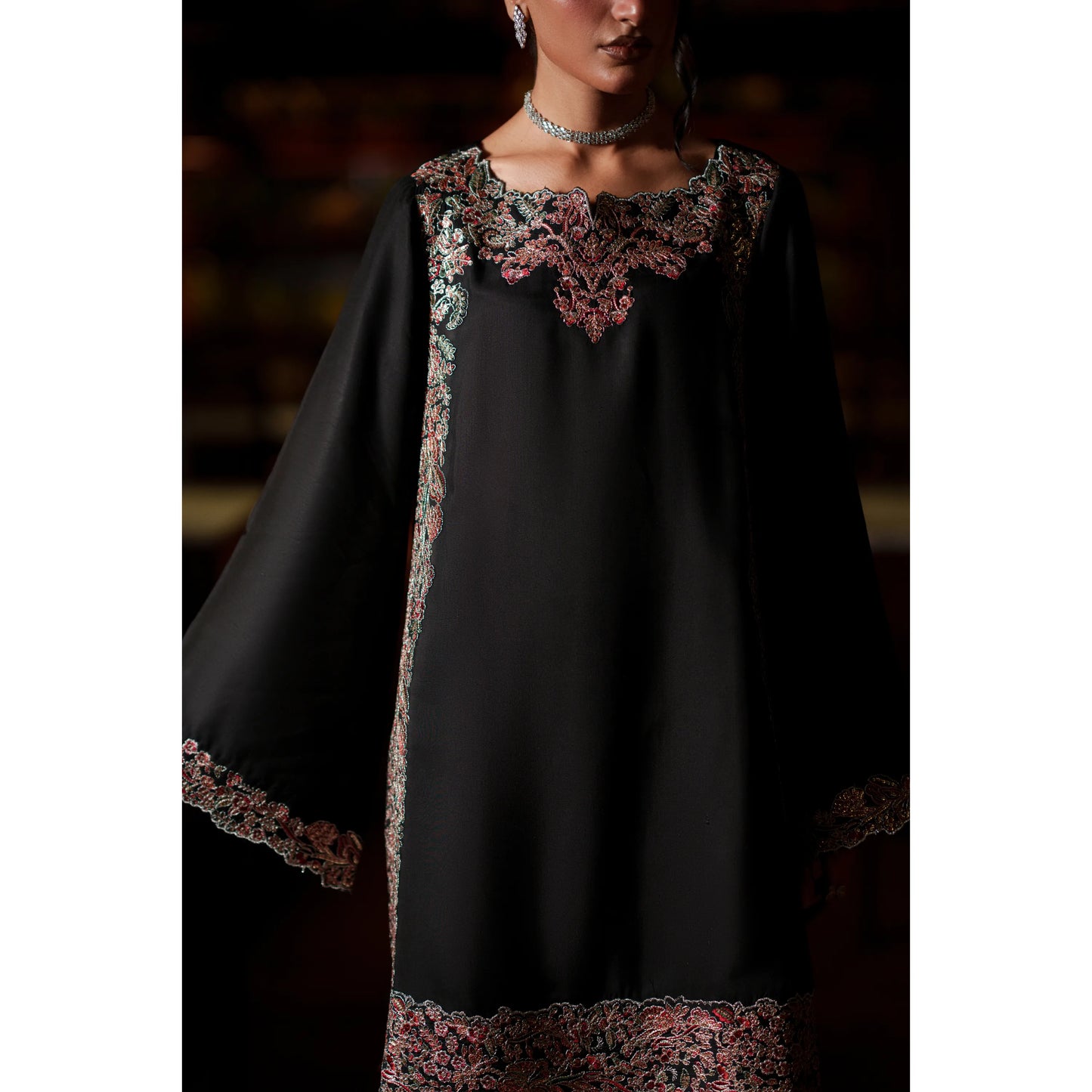 UCA-37 EALA Festive Embroidered Viscose Dress with Printed Silk Dupatta | Women’s Festive Wear Pakistani Designer Outfit by Casuallite